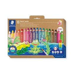 Staedtler Noris Junior 3-in-1 Colouring Pencils Includes Pencil Sharpener Box 18