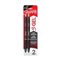 Sharpie S-Gel Retractable Pen 0.7mm Black Pack 2