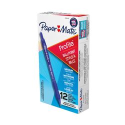 Paper Mate Profile Retractable Ballpoint Pen 1mm Blue Box 12