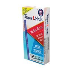 Paper Mate Write Bros Ballpoint Pen Blue Box 12