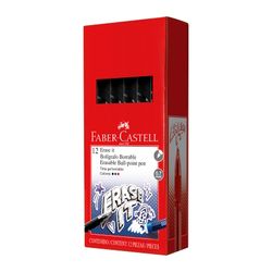 Faber-Castell Erase It Gel Pen Erasable 0.7mm Black Box 12