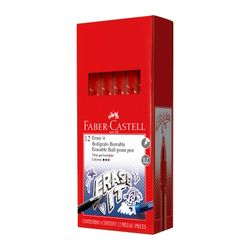 Faber-Castell Erase It Gel Pen Erasable 0.7mm Red Box 12
