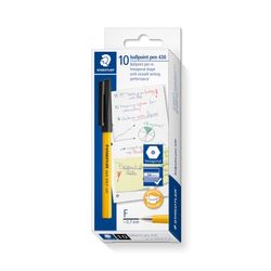 Staedtler Stick Ballpoint Pen 430 Fine Black Box 10