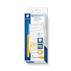 Staedtler Stick Ballpoint Pen 430 Fine Blue Box 10