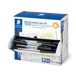 Staedtler Stick Ballpoint Pen 430 Medium Black Box 100