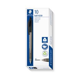 Staedtler Triangular Retractable Ballpoint Pen 4230 Medium Black Box 10