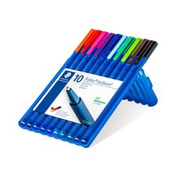 Staedtler Triplus Ballpoint Pen 437 Extra Broad Assorted Colours Wallet 10