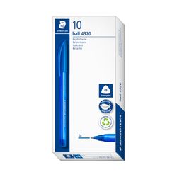 Staedtler Triangular Ballpoint Pen 4320 Medium Blue Box 10