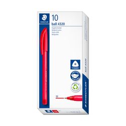 Staedtler Triangular Ballpoint Pen 4320 Medium Red Box 10