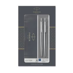 Parker Ballpoint Pen & Pencil Jotter Stainless Steel Barrel Chrome Trim
