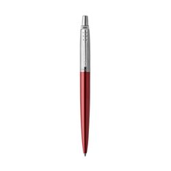 Parker Ballpoint Pen Jotter Kensington Red Barrel Chrome Trim Blue Ink
