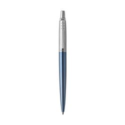 Parker Ballpoint Pen Jotter Waterloo Blue Barrel Chrome Trim Blue Ink with gift box