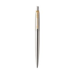 Parker Ballpoint Pen Jotter Stainless Steel Barrel Gold Trim Blue Ink with gift box