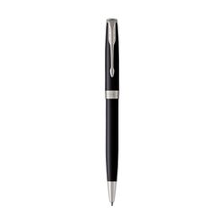 Parker Ballpoint Pen Sonnet Black Lacquer Barrel Chrome Trim Black Ink