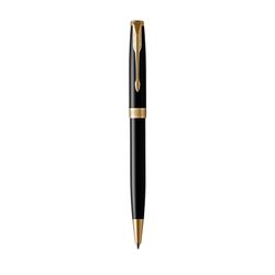 Parker Ballpoint Pen Sonnet Black Lacquer Barrel Gold Trim Black Ink