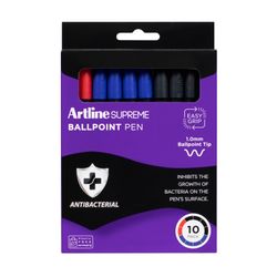 Artline Supreme Ballpoint Pen Assorted Pack 10