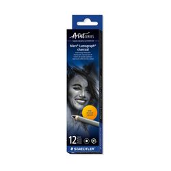 Staedtler Mars Lumograph Charcoal Pencils 100C Medium Box 12