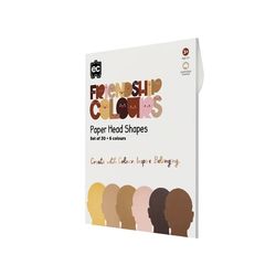 EC Friendship Colour Paper Heads Shape 30pcs