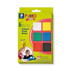 Fimo Kids Modelling Clay Assorted Basic Colours 42gm Pack 6