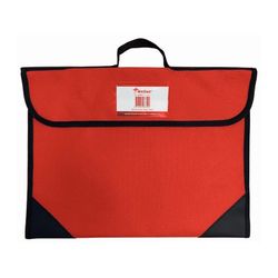 Writer Library Bag Hook And Loop Closure And Name Badge 390x285mm Red