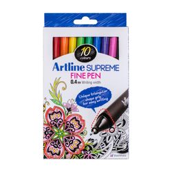Artline Supreme Fineliner 0.4mm Assorted Pack 10