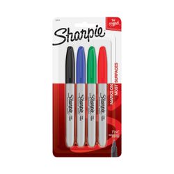 Sharpie Fine Point Permanent Marker Business Assorted Pack 4