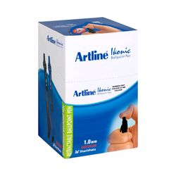 Artline Ikonic 8410 Retractable Ballpoint Pen Black Box 50