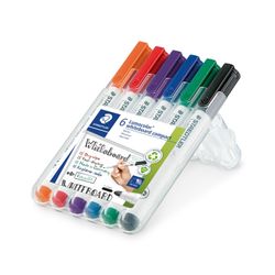 Staedtler Lumocolor 341 Whiteboard Marker Bullet Assorted Colours Wallet 6