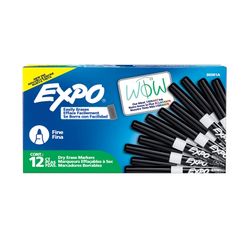 Expo Whiteboard Marker Bullet Fine Black Box 12