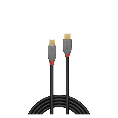 LINDY 2m USB 2.0 Type A To B Cable - Anthra Line Grey Professional AV IT Connection Cable