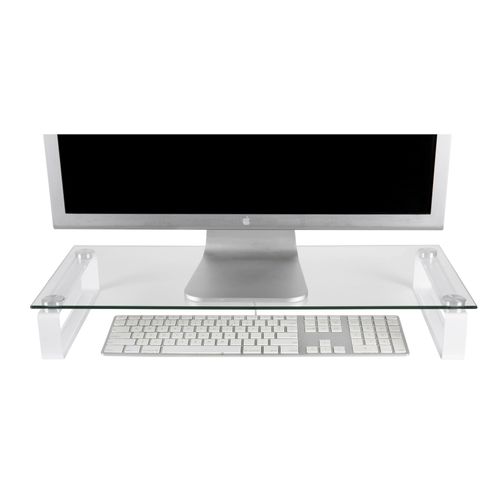 Esselte Monitor Stand Glass 60cm White Legs