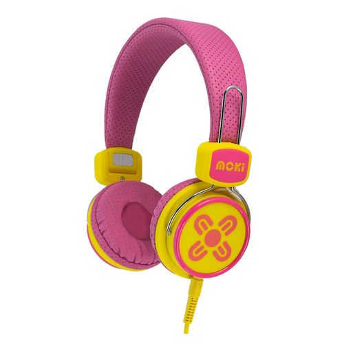 Moki Kid Safe Volume Limited Headphones Pink/Yellow