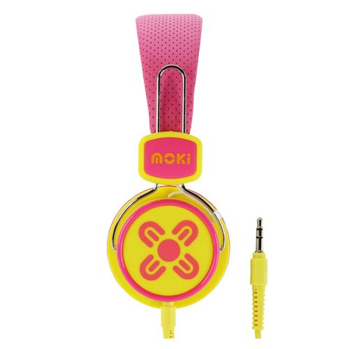 Moki Kid Safe Volume Limited Headphones Pink/Yellow