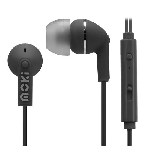 Moki Noise Isolation Earphones + Microphone Black