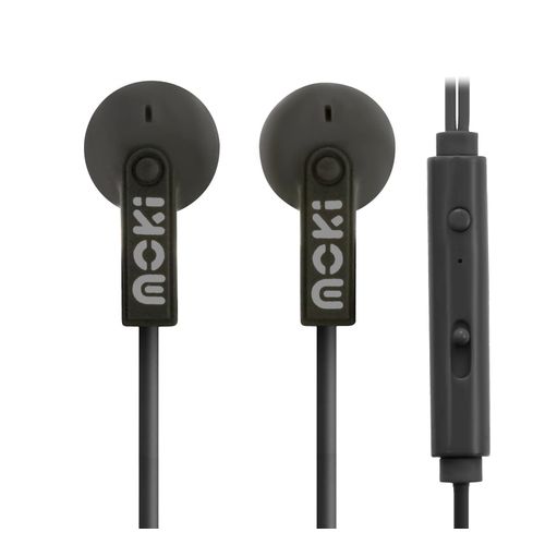 Moki Noise Isolation Earphones + Microphone Black