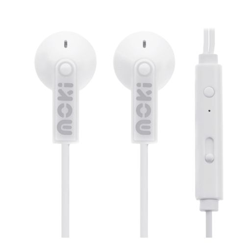 Moki Noise Isolation Earphones + Microphone White