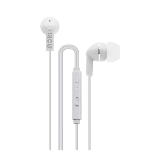 Moki Noise Isolation Earphones + Microphone White