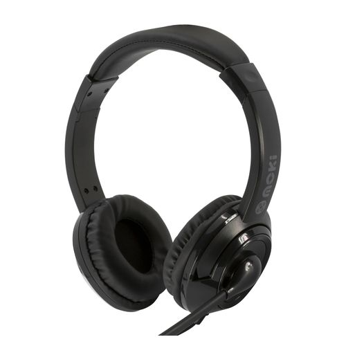 Moki USB Headphones + Boom Microphone Black