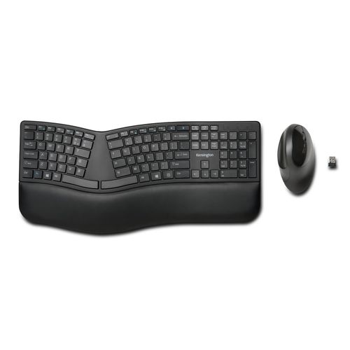 Kensington Dual Wireless Ergonomic Keyboard & Mouse Set Black