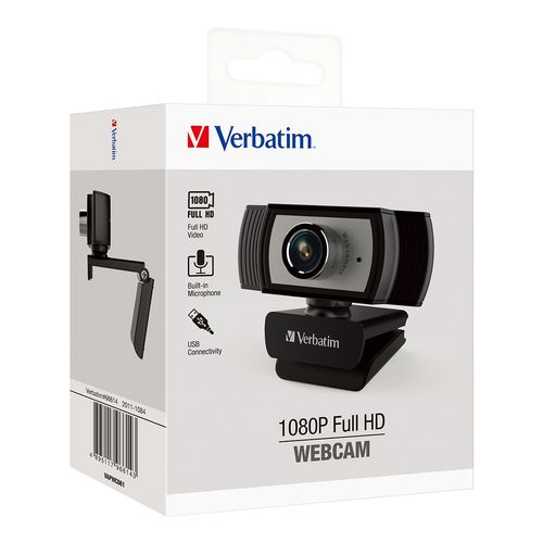 Verbatim 1080P Webcam Full Hd Black/Silver