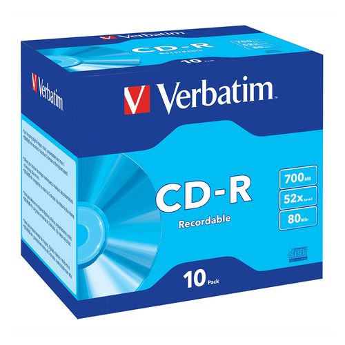 Verbatim Cdr 52x 700mb 80min Datalife Plus 10 Pack