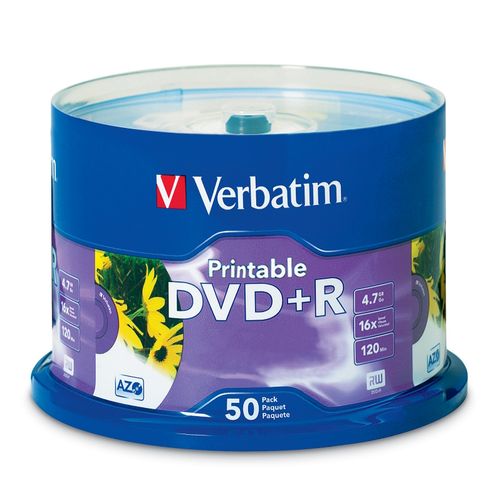 Verbatim Dvd+R 4.7gb Printable White 50 Pack