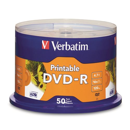 Verbatim Dvd-R 4.7gb Printable White 50 Pack