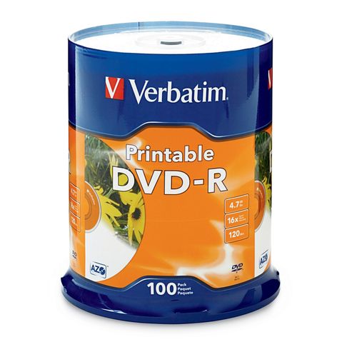 Verbatim Dvd-R 4.7gb Printable White 100 Pack