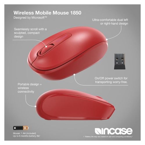 Incase Wireless Mobile Mouse 1850 Flame Red