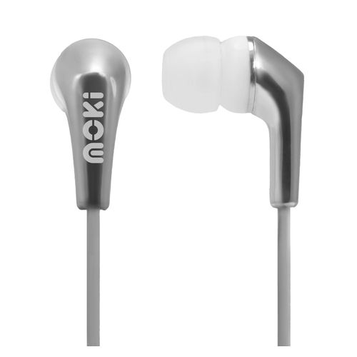 Moki Metallics Wired Earphones Silver