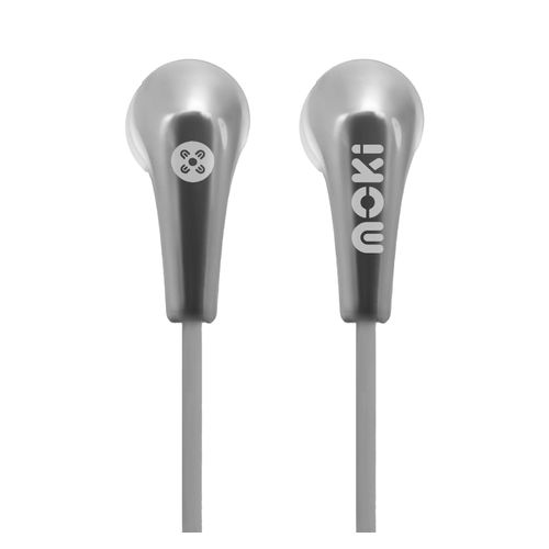 Moki Metallics Wired Earphones Silver