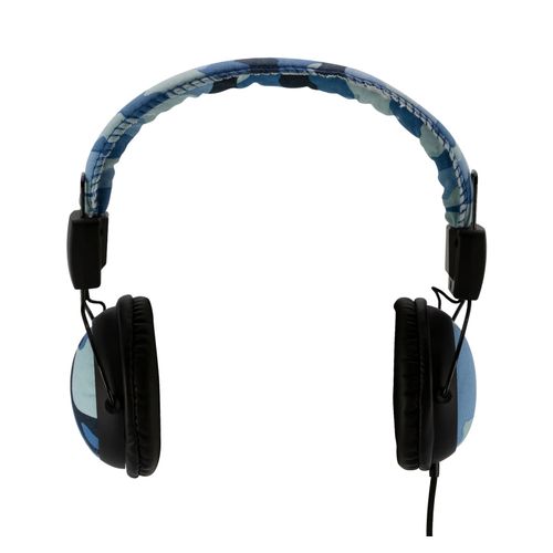 Moki Camo Wired Headphones + Inline Microphone Blue