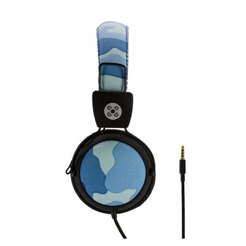 Moki Camo Wired Headphones + Inline Microphone Blue