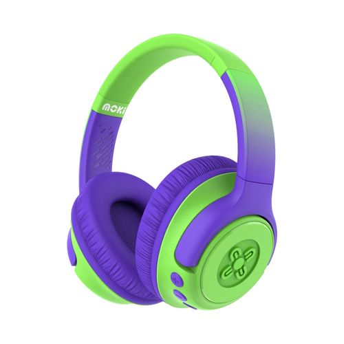 Moki Mixi Volume Limited Wireless Headphones Green/Purple